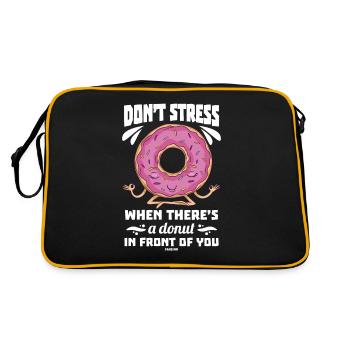 Donut Süssigkeiten Donuts Essen Bäcker Geschenk - Retro Tasche - Schwarz/Gold - Hinten