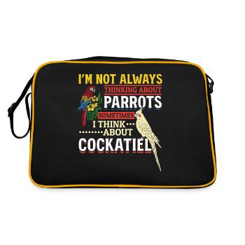 I don't always think of parrots cockatiel - Retro Bag - black/gold - Back