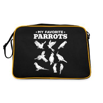 Mes perroquets préférés Cockatiel Macaw - Sac Retro - noir/or - Dos