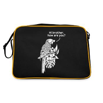 Drôle Cockatiel Bird Hello Brother, comment - Sac Retro - noir/or - Dos