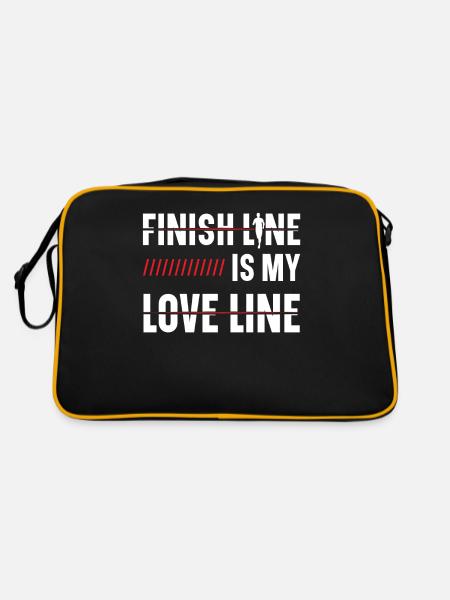 Finish line is my love line - Retro Bag - black/gold - Back