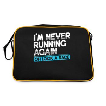 I never run away runner marathon clothes again - Retro Bag - black/gold - Back