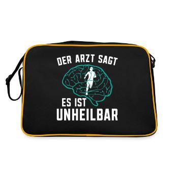 Läufer Marathon Bekleidung Der Arzt sagt es ist - Retro Tasche - Schwarz/Gold - Hinten