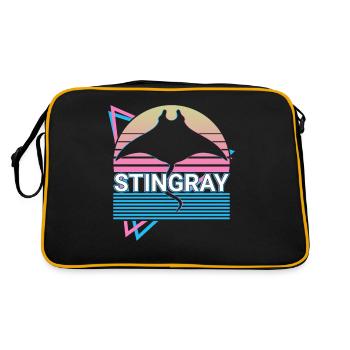 Stingray Manta Rays Retro Cadeau - Sac Retro - noir/or - Dos