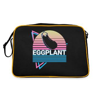 Aubergine Aubergine Retro Cadeau - Sac Retro - noir/or - Dos