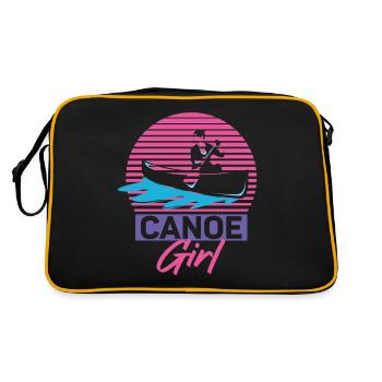 Canoe Canoeing Girl Retro Canoe - Retro Bag - black/gold - Back