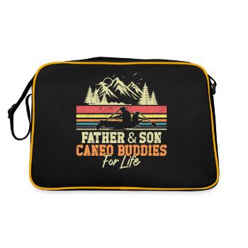 Canoe Canoeing Son Father Father & - Retro Tasche - Schwarz/Gold - Hinten