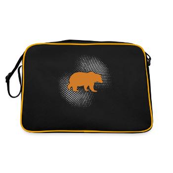 Bär - Retro Tasche - Schwarz/Gold - Hinten