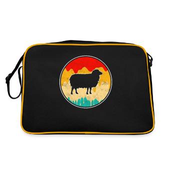 Schaf Retro - Retro Tasche - Schwarz/Gold - Hinten