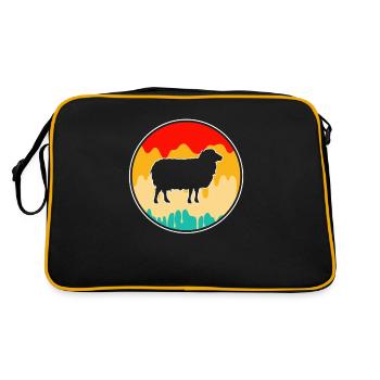 Schaf Retro - Retro Tasche - Schwarz/Gold - Hinten