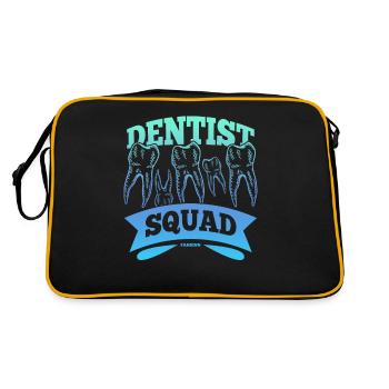 Dentist Squad Caries Mouth Dentist - Retro Bag - black/gold - Back