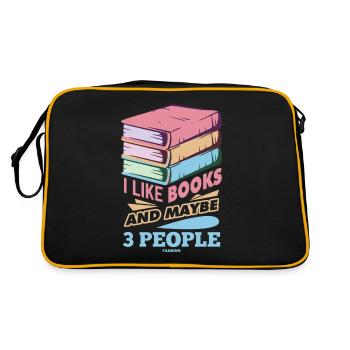 I Like Books And Maybe 3 People - Retro Bag - black/gold - Back