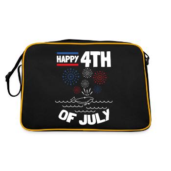 Happy 4th Of July Whale 4th Of July Baby - Retro Tasche - Schwarz/Gold - Hinten