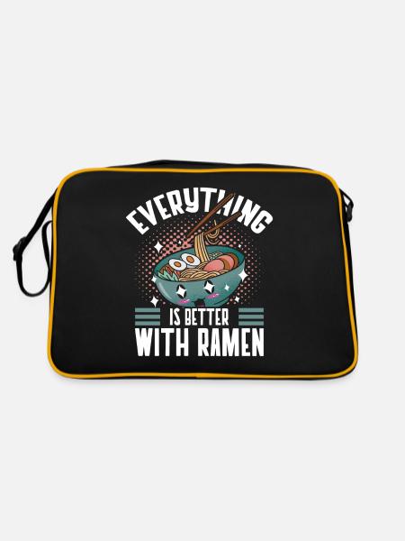 Tout va mieux avec les amateurs de ramen Japon - Sac Retro - noir/or - Dos