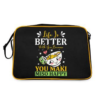 Vous Maki Miso Happy Ramen Lover Japon - Sac Retro - noir/or - Dos