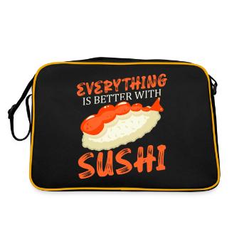 Tout va mieux avec les amateurs de sushis Japon - Sac Retro - noir/or - Dos