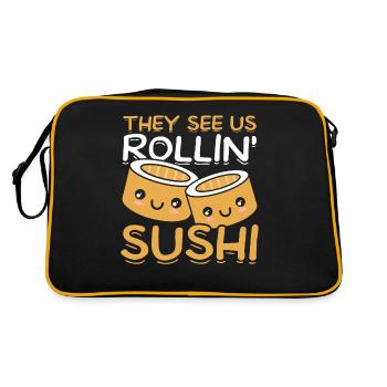 Vous nous voyez rouler » Amateur de sushis Japon - Sac Retro - noir/or - Dos