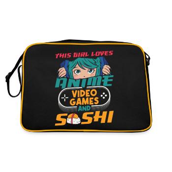 Cette fille aime les amateurs d’anime et de sushi - Sac Retro - noir/or - Dos