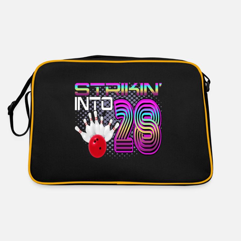 Frapper dans 28 Bowling Bowler 28e anniversaire Sac Retro