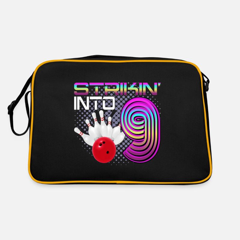 Frapper dans 9 Bowling Bowler 9ème anniversaire Sac Retro