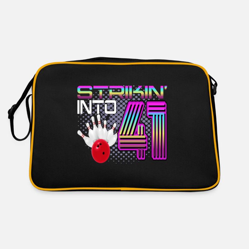Striking Into 41 Bowling Bowler 41e anniversaire Sac Retro