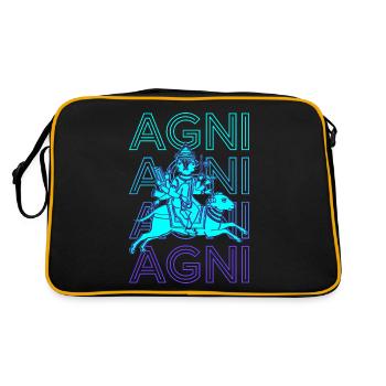 Agni Dieu hindou Mythologie hindoue ancienne Rétro Gesc - Sac Retro - noir/or - Dos