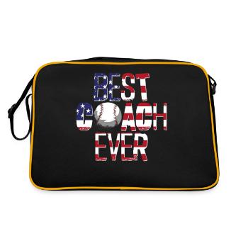 Entraîneur de fans de baseball Vintage - Sac Retro - noir/or - Dos