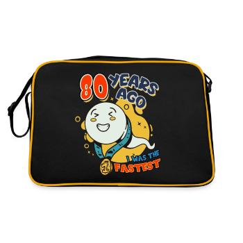 80 years ago I was the fastest 80th birthday - Retro Bag - black/gold - Back