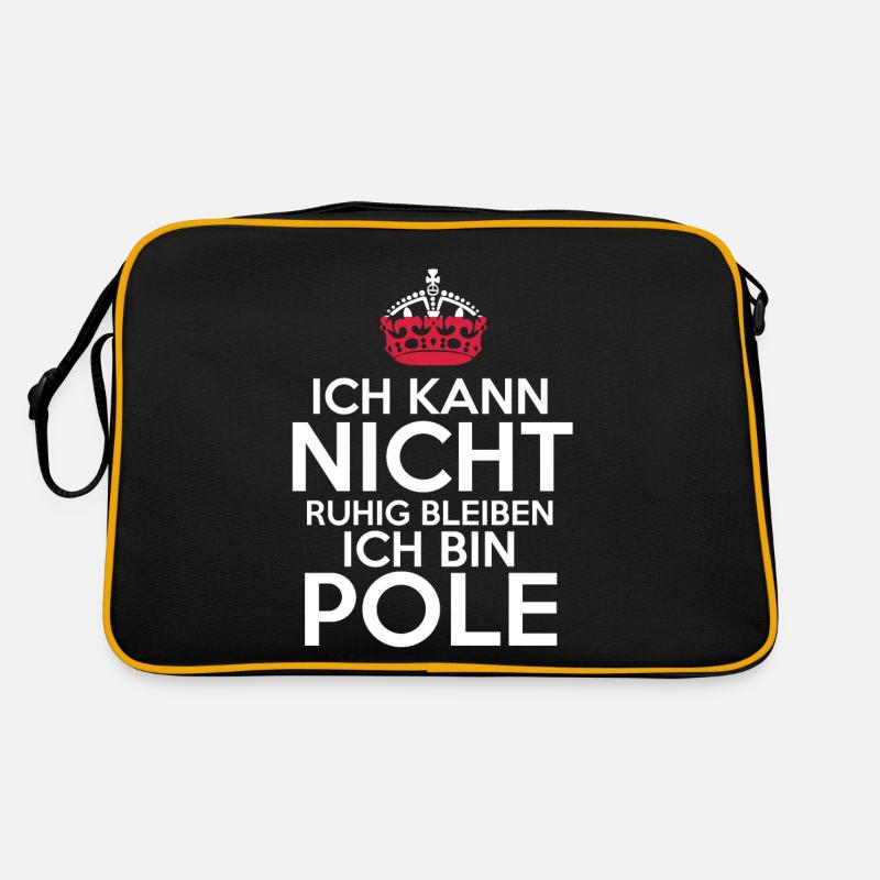 Polska Polen Pole Polnisches - Retro Tasche - Schwarz/Gold