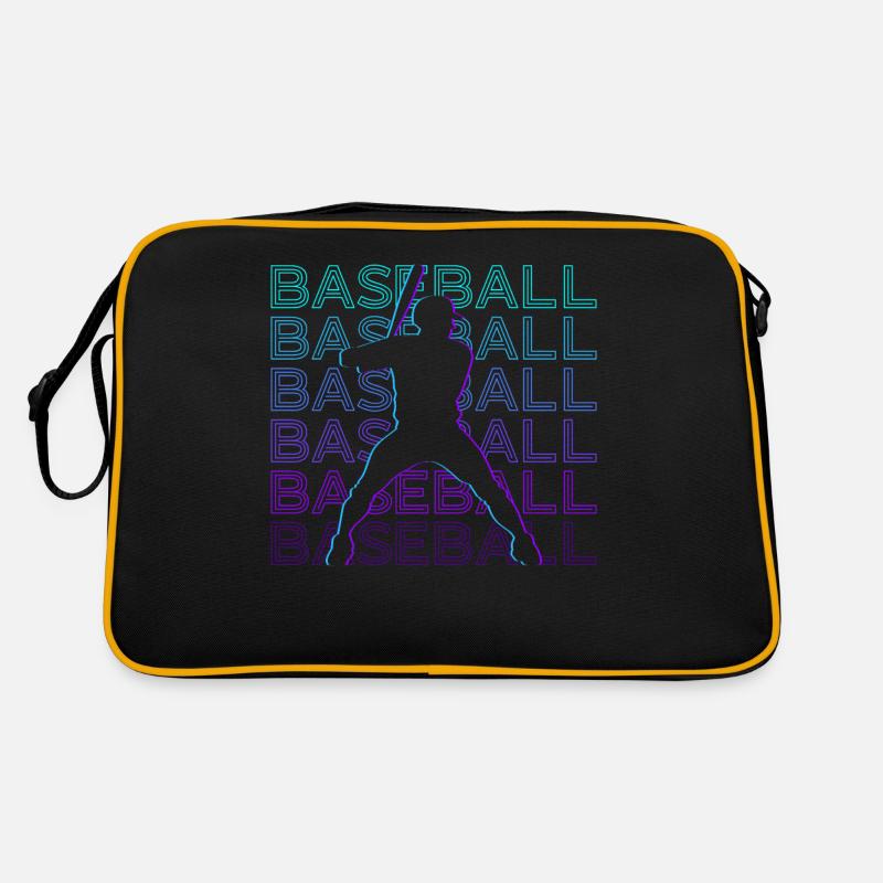 Baseballspieler Retro Geschenk - Retro Tasche - Schwarz/Gold