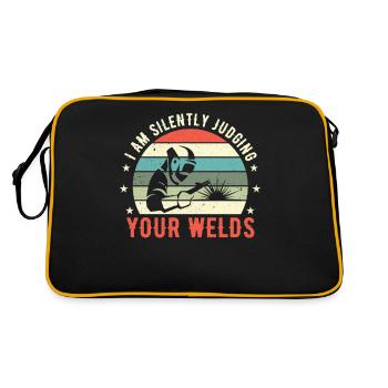 Funny Welder Welder Gift - Retro Bag - black/gold - Back
