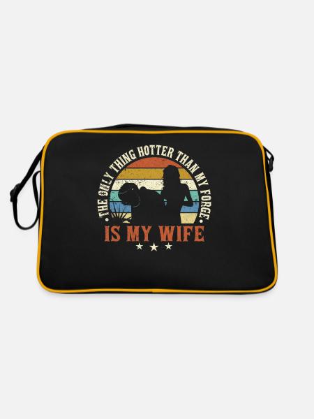 Funny Welder-Husband Gift - Retro Bag - black/gold - Back