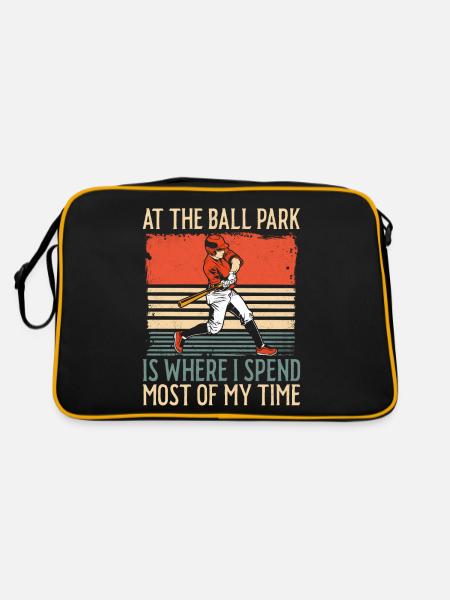 Baseball Fan Field Diamond Vintage - Retro Bag - black/gold - Back