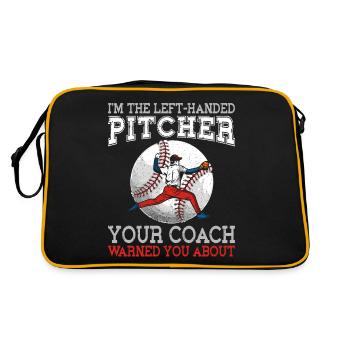 Baseball Fan Pitcher Vintage Je suis - Sac Retro - noir/or - Dos