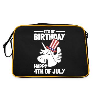 It's My Birthday Happy 4th Of July Birthday Party - Retro Tasche - Schwarz/Gold - Hinten