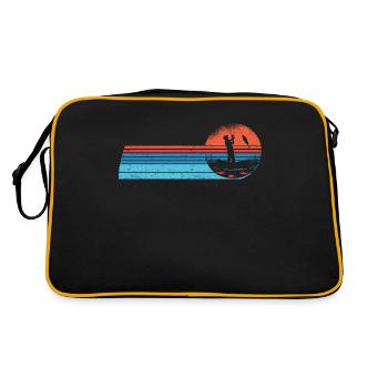 Angler Angelboot Fliegenflischen Rute Angeln - Retro Tasche - Schwarz/Gold - Hinten
