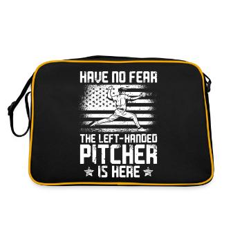 Baseball Fan Pitcher Vintage - Retro Bag - black/gold - Back
