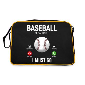 Baseball Fan Phone Display - Retro Tasche - Schwarz/Gold - Hinten