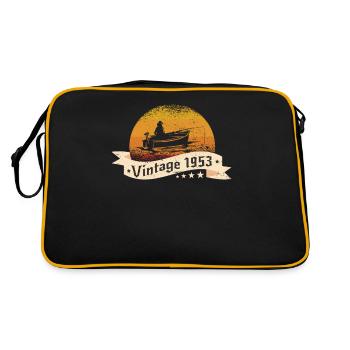 Angler Jahrgang 1953 Geburtstag Angelboot - Retro Tasche - Schwarz/Gold - Hinten