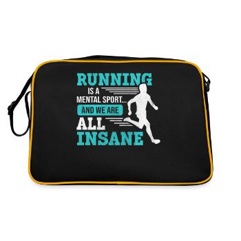 La course à pied est un sport mental et nous sommes tous fous - Sac Retro - noir/or - Dos