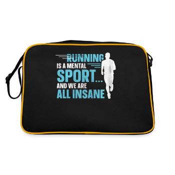 La course à pied est un sport mental et nous sommes tous fous - Sac Retro - noir/or - Dos