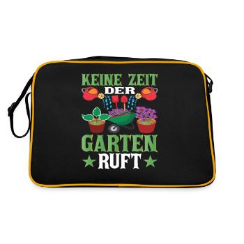 Gärtnerin Keine Zeit der Garten ruft Garten - Retro Tasche - Schwarz/Gold - Hinten