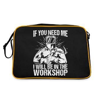 Lustiger Schweißer Schweißer Geschenk - Retro Tasche - Schwarz/Gold - Hinten