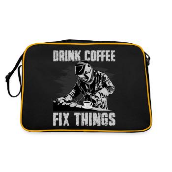 Drôle de soudeur Café Soudeur Cadeau - Sac Retro - noir/or - Dos