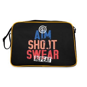 Archery Bow Archer Vintage Aim - Retro Tasche - Schwarz/Gold - Hinten