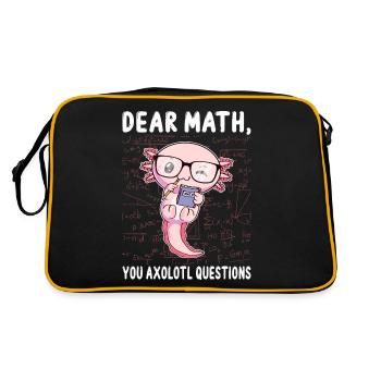 Funny Math Axolotl Math Gift - Retro Bag - black/gold - Back