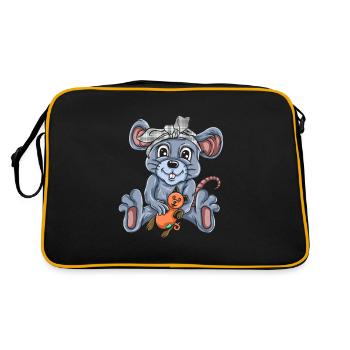 Souris Souris Cadeau Rat Rongeur Souris Souris Lousemaus - Sac Retro - noir/or - Dos