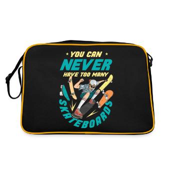 Skater Skateboard Gift Halfpipe Sk8 Ollie - Retro Bag - black/gold - Back