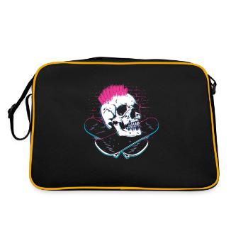 Skater Skateboard Gift Halfpipe Sk8 Ollie - Retro Bag - black/gold - Back
