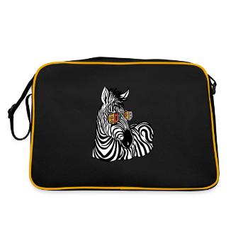 Zebra Gift Black and White Safari Savannah Steppe - Retro Bag - black/gold - Back